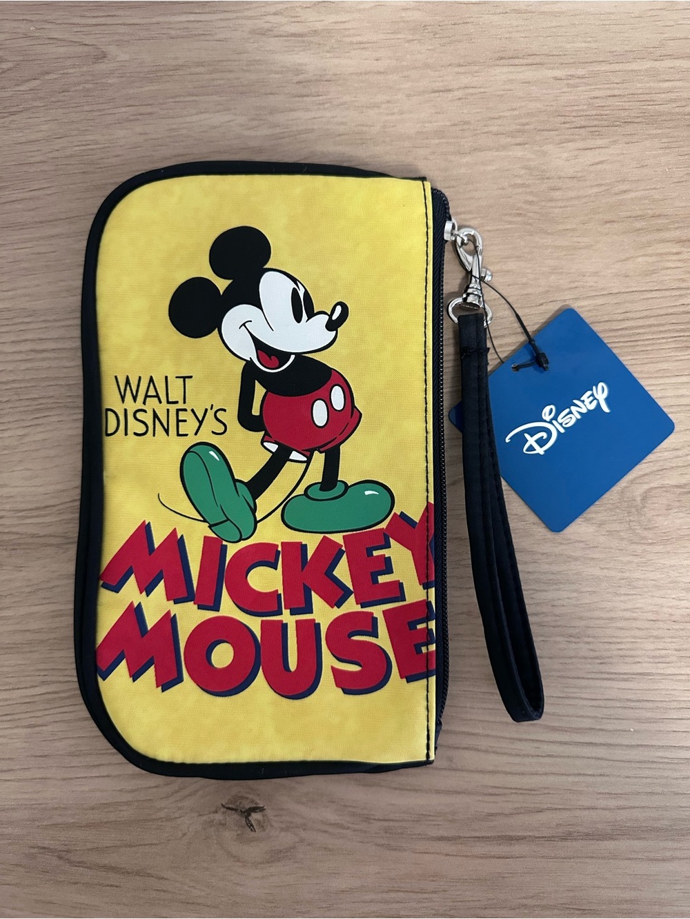 NWT Vintage Disney Mickey Mouse Yellow Wristlet Pouch